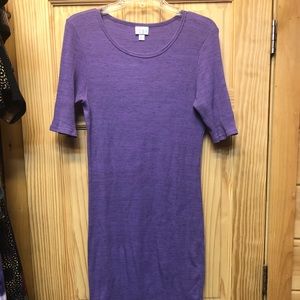 Purple lularoe Julia bodycon knit dress.